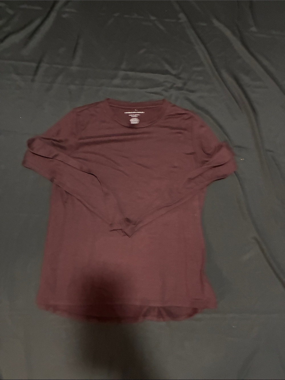 American Eagle Outfitters Men's Long Sleeve Crew Tee - Burgundy